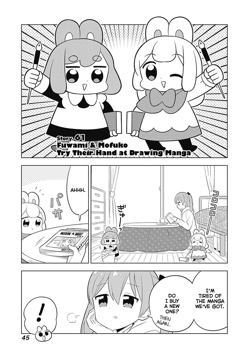 Department of Corporate Slave Rabbits Chapter 61 page 1 - Chapter 61: Fuwami & Mofuko Try Their Hand at Drawing Manga