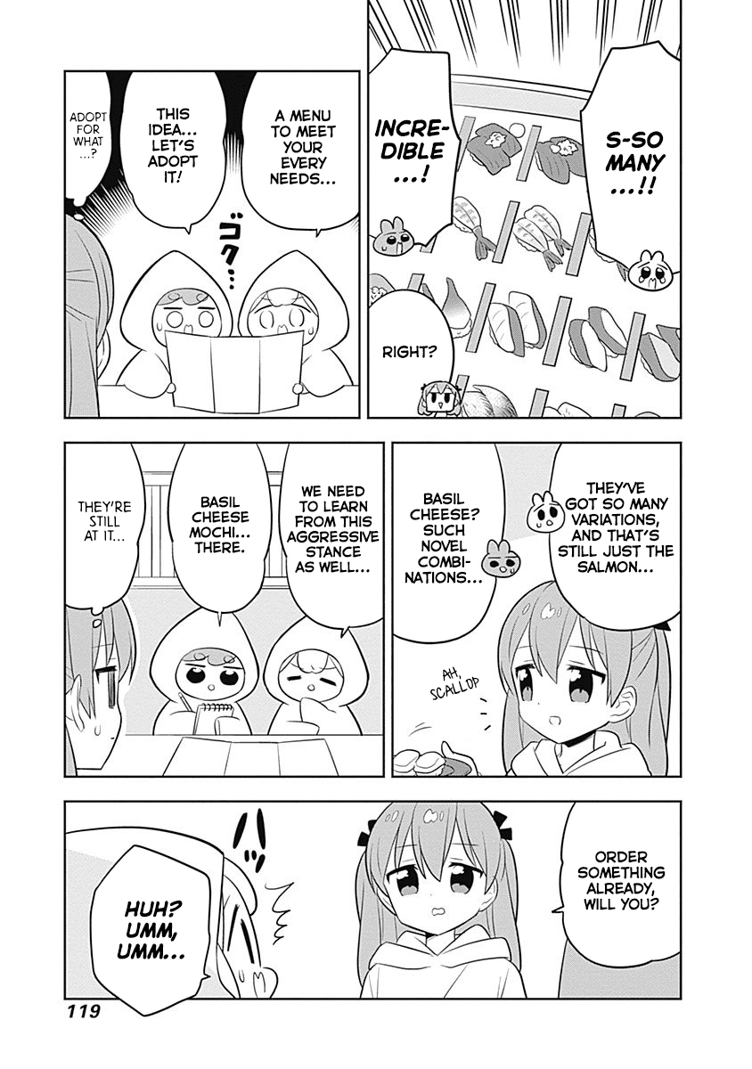 Department of Corporate Slave Rabbits Chapter 68 page 5 - Chapter 68: Fuwami & Mofuko Learn at a Conveyor Belt Sushi Restaurant