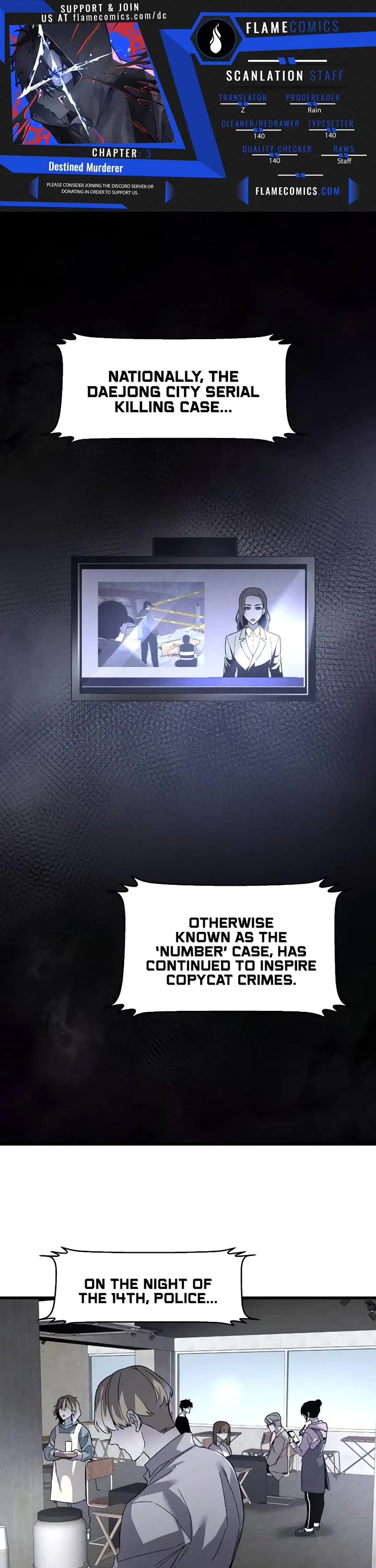 Destined Murderer Chapter 3 page 1 - Chapter 3: Flickering, Prevent Repeat Offender