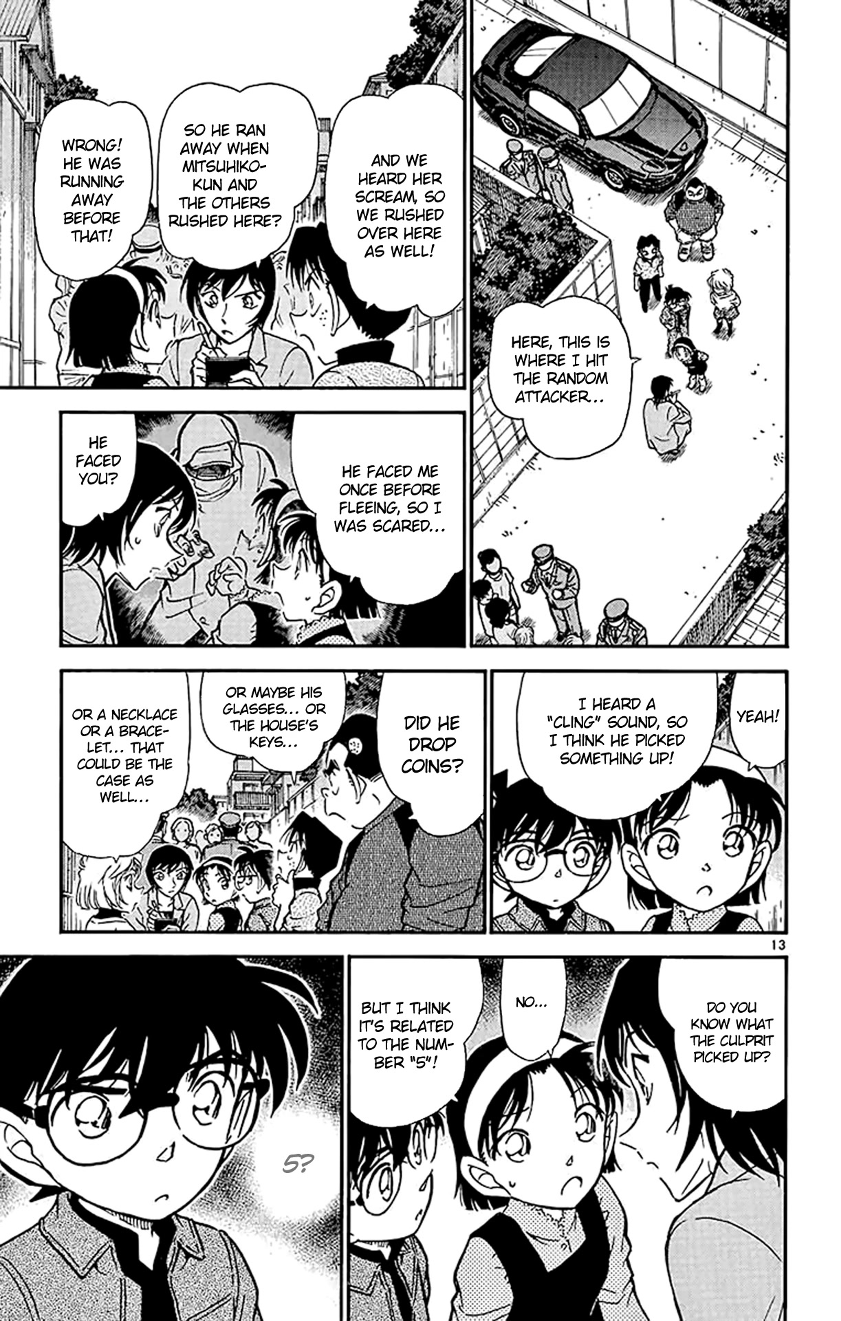 Detective Conan Chapter 435 page 14 - Chapter 435: The Mark in the Rain
