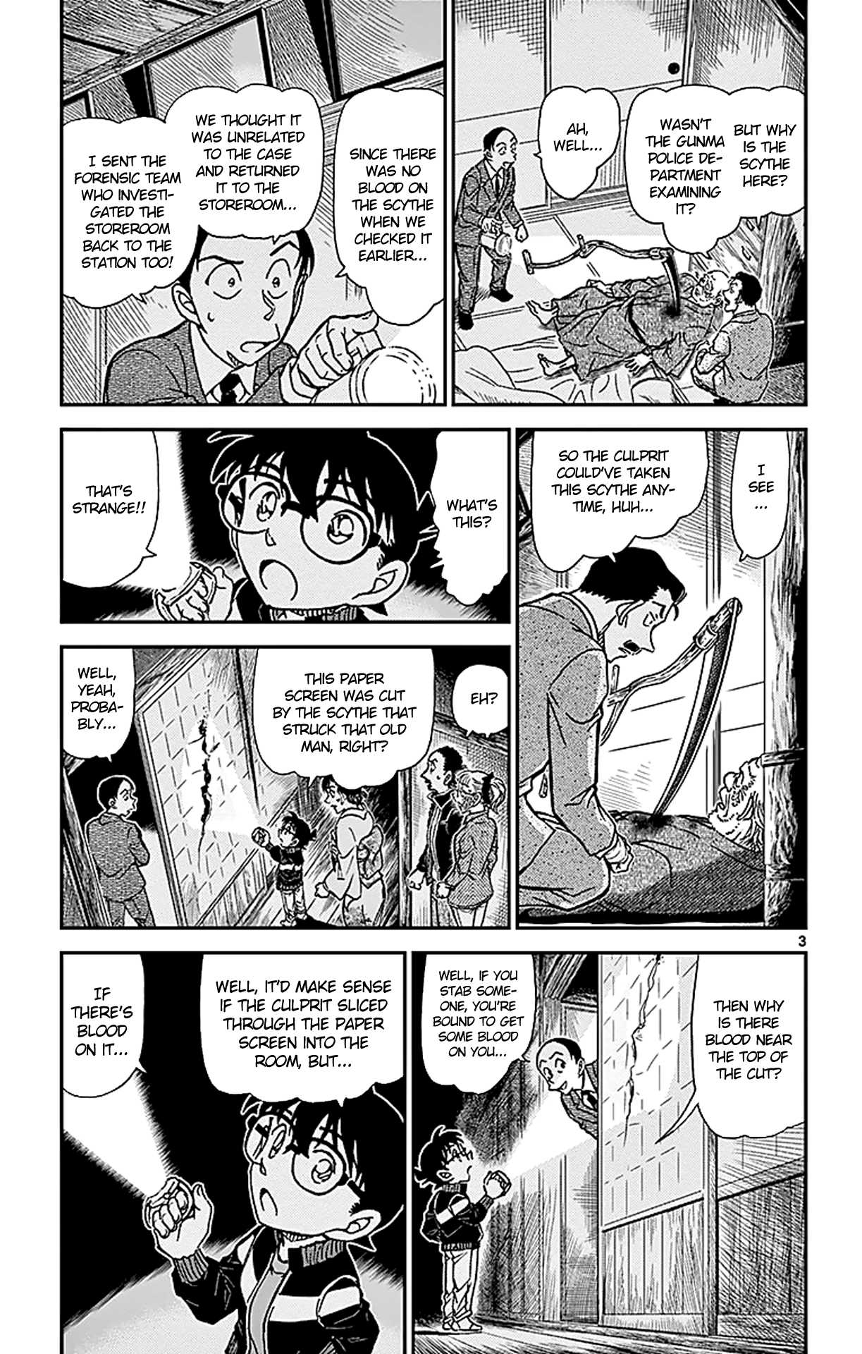 Detective Conan Chapter 911 page 4 - Chapter 911: The Kamaitachi's Approach Route