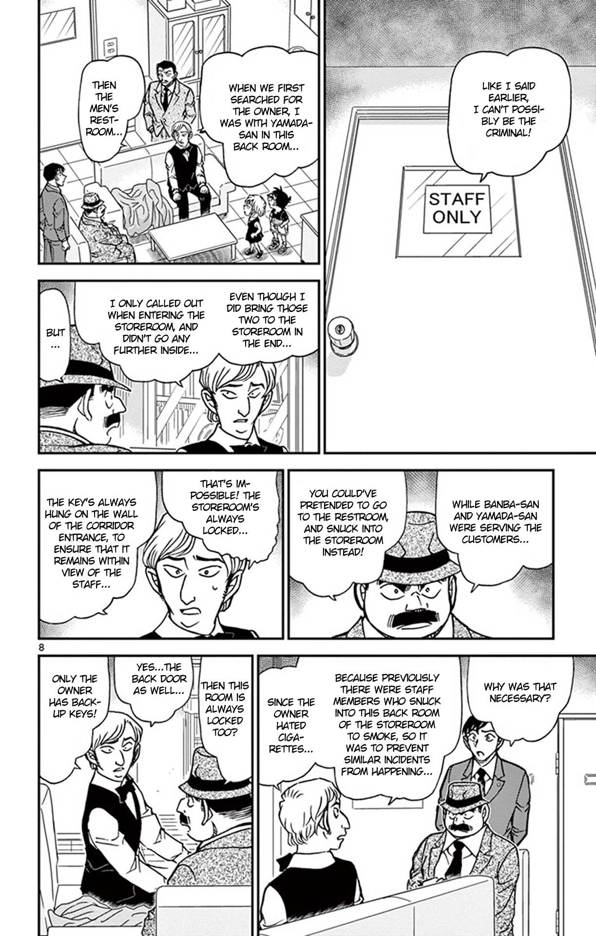 Detective Conan Chapter 926 page 9 - Chapter 926: What Are the Staff's Alibis?