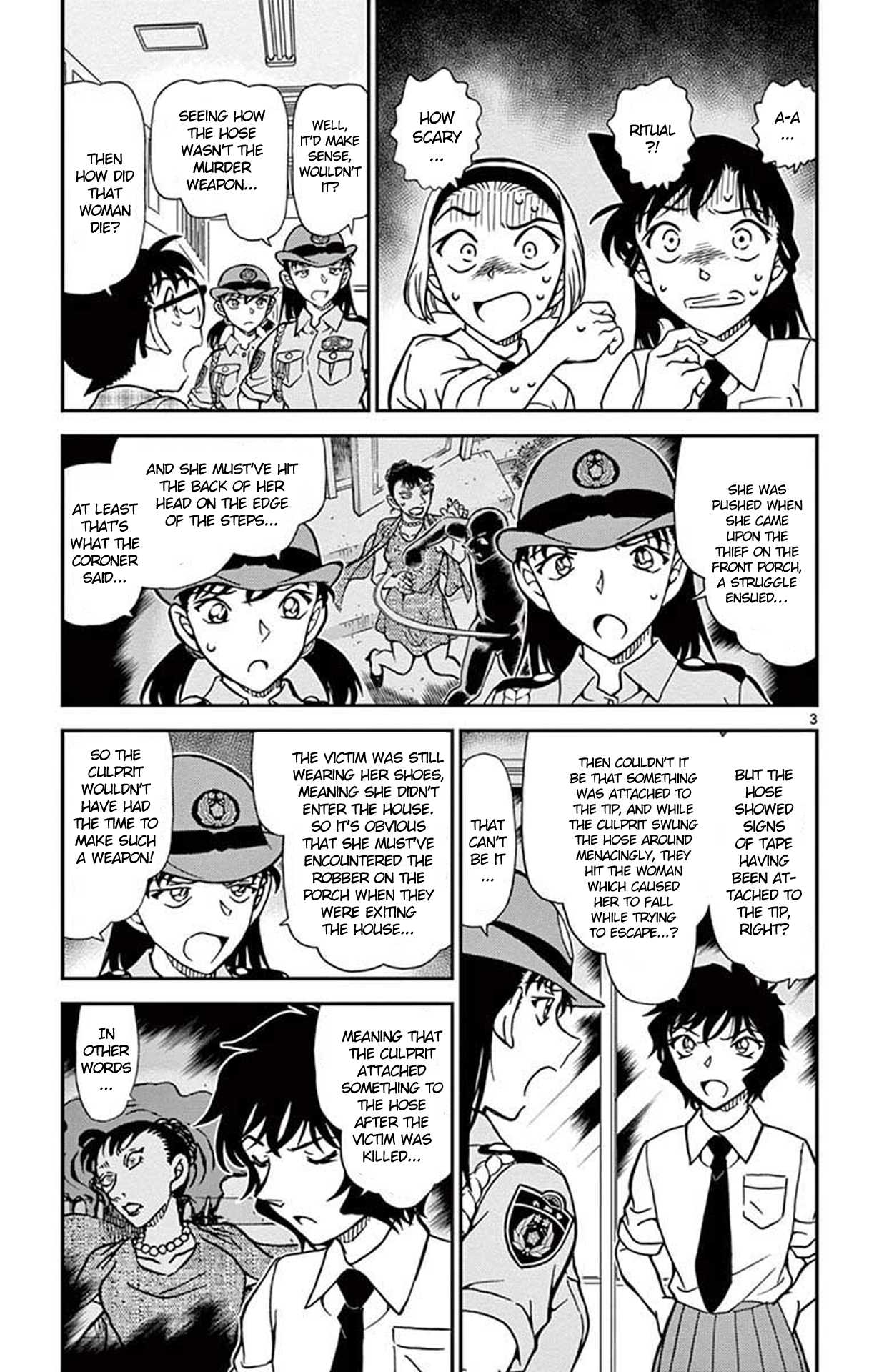 Detective Conan Chapter 929 page 4 - Chapter 929: A Culprit Who Swings a Hose?!