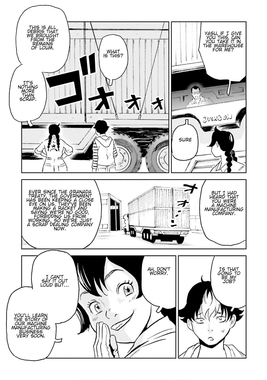 Developers - Mobile Suit Gundam: Before the One Year War Chapter 12 page 5 - Chapter 12: Project EX: Undercover! Hosioka After the War! [END]