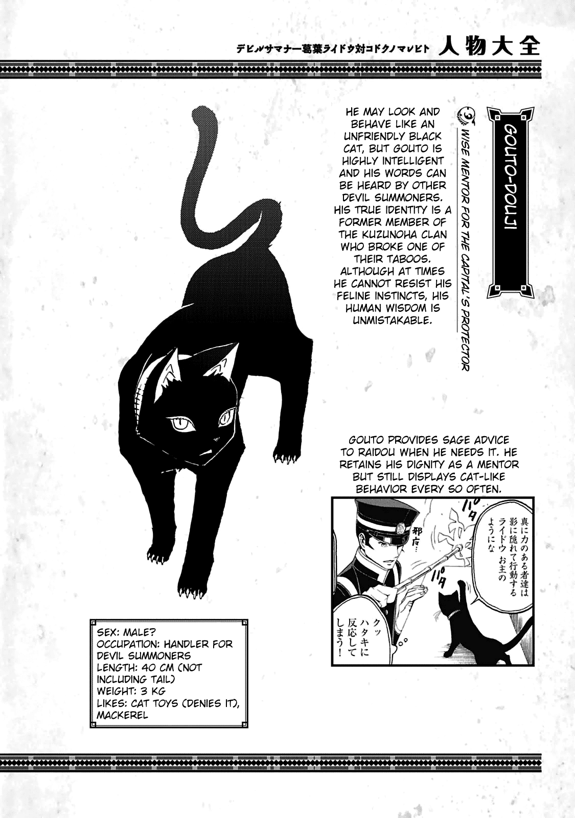 Devil Summoner - Kuzunoha Raidou Tai Kodoku no Marebito Chapter 29.5 page 11 - Chapter 29.5: Character Settings