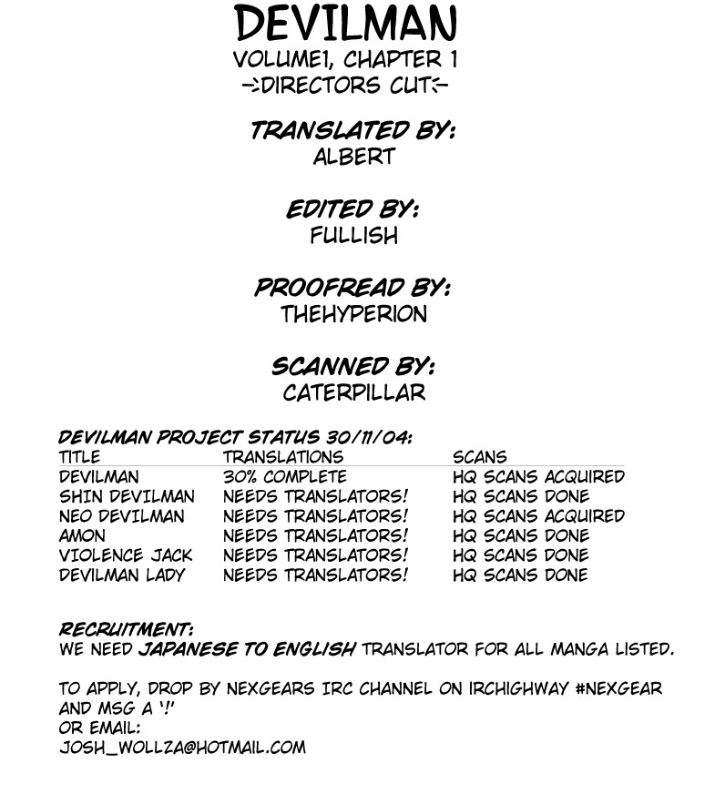 Devilman Chapter 1.0 page 36 - Vol.1