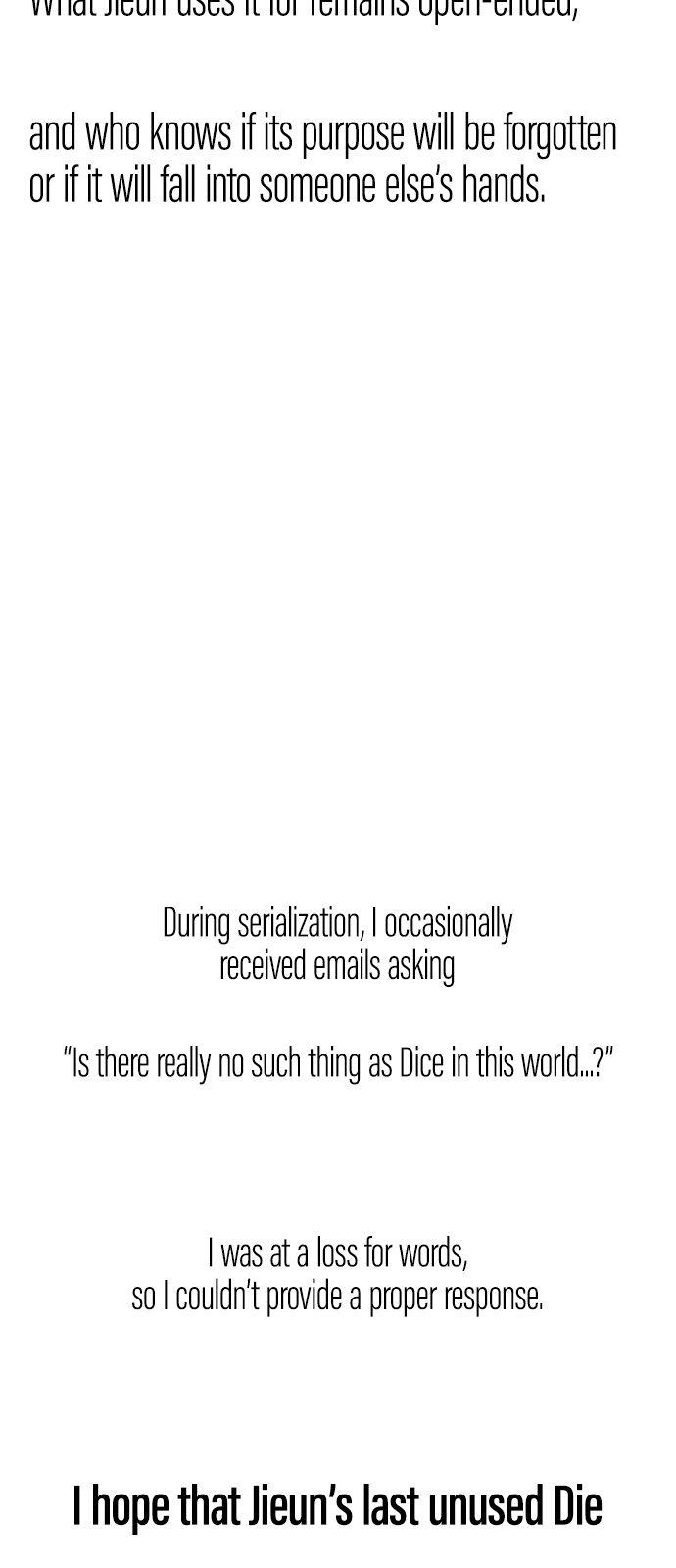 DICE: The Cube that Changes Everything Chapter 388 page 30 - Chapter 388: Afterword [END]