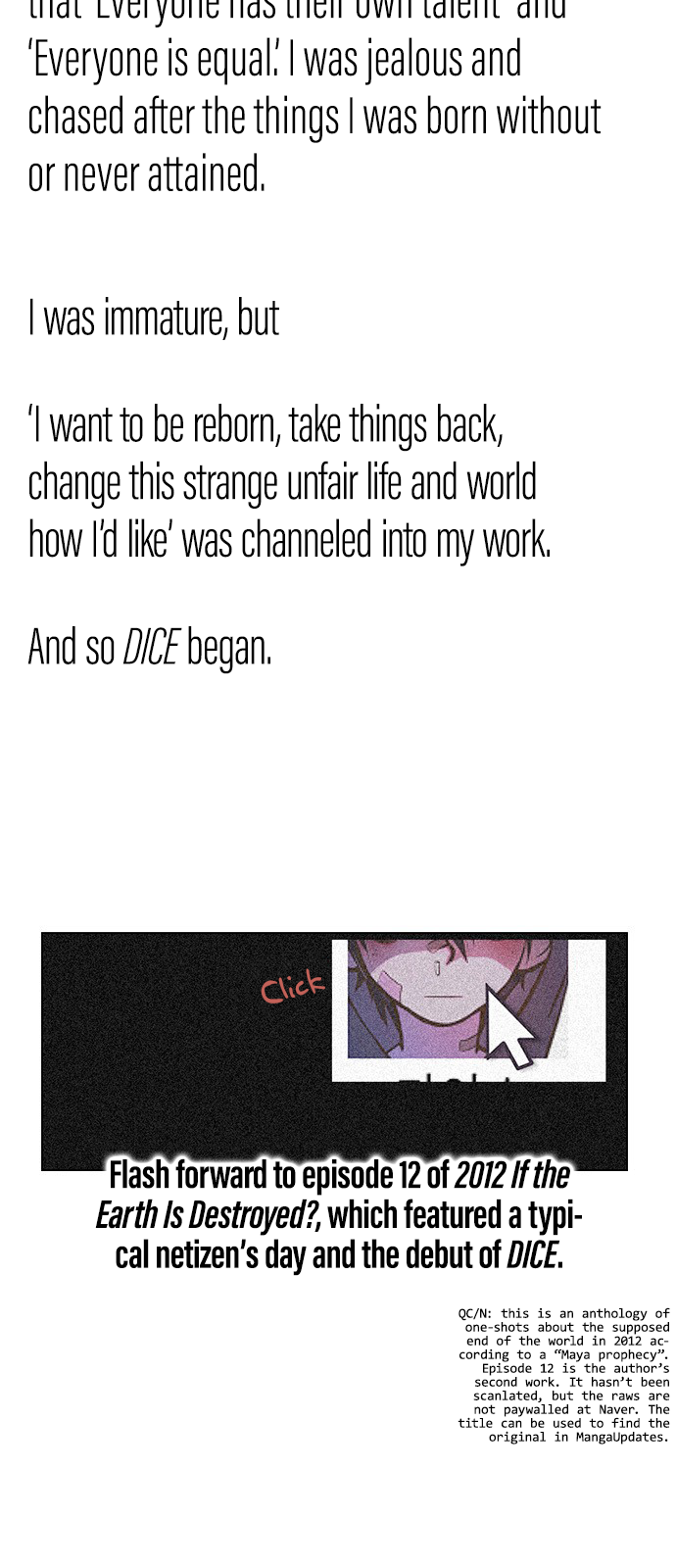 DICE: The Cube that Changes Everything Chapter 388 page 7 - Chapter 388: Afterword [END]