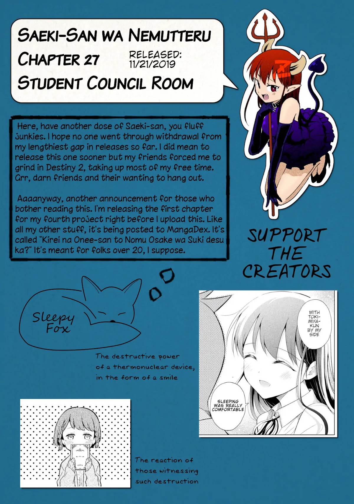 Dignified asleep SAEKI Chapter 27 page 11 - Chapter 27: Student Council Room