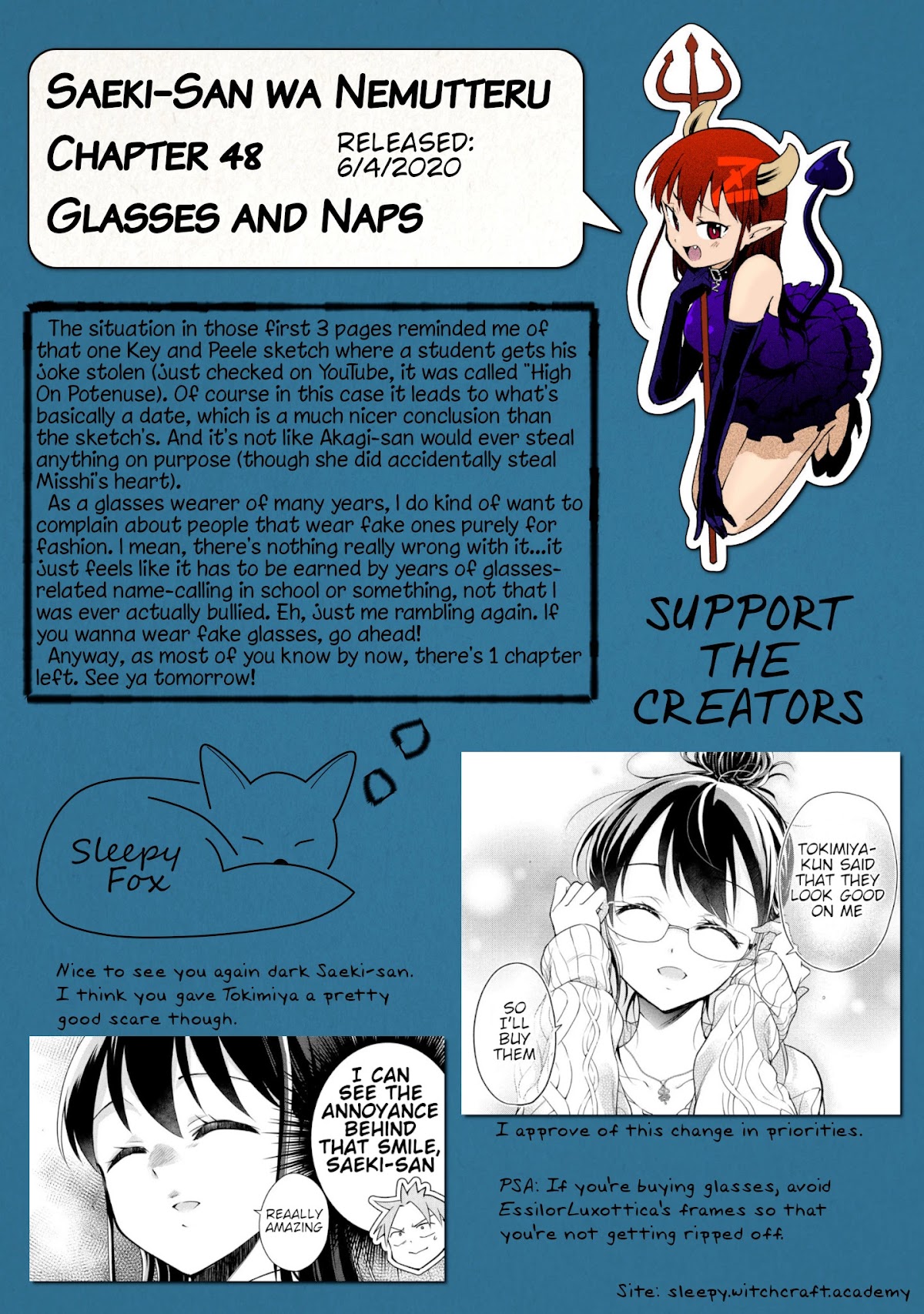 Dignified asleep SAEKI Chapter 48 page 9 - Chapter 48: Glasses and Naps
