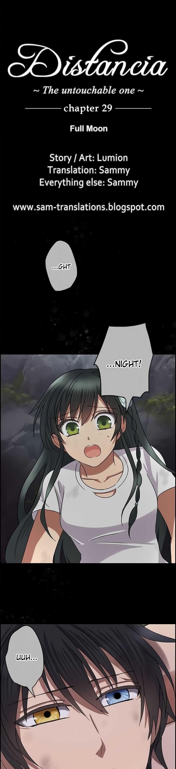 Distancia ~ The Untouchable One ~ Chapter 29 page 1 - Chapter 29 : Full Moon