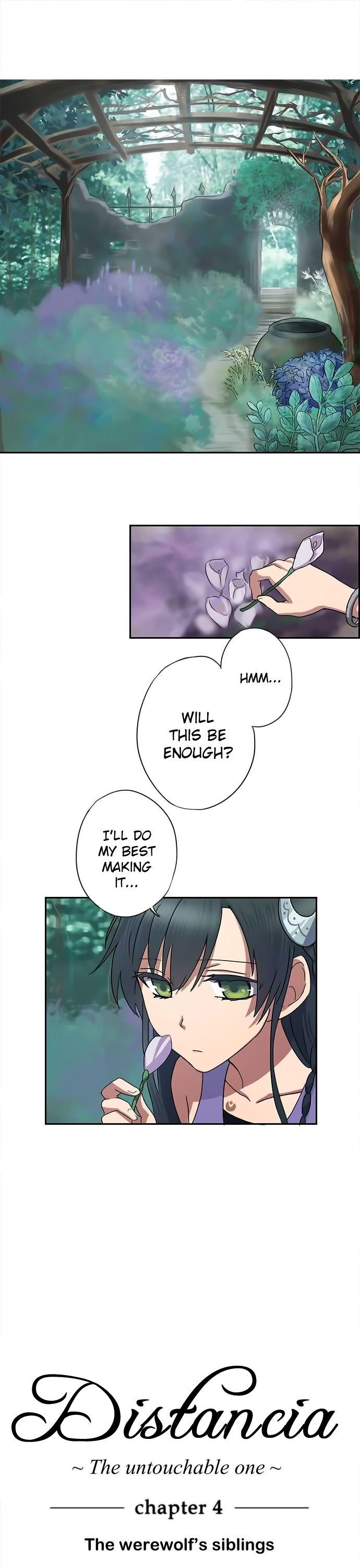 Distancia ~ The Untouchable One ~ Chapter 4 page 1 - Chapter 4 : The Werewolf's Siblings