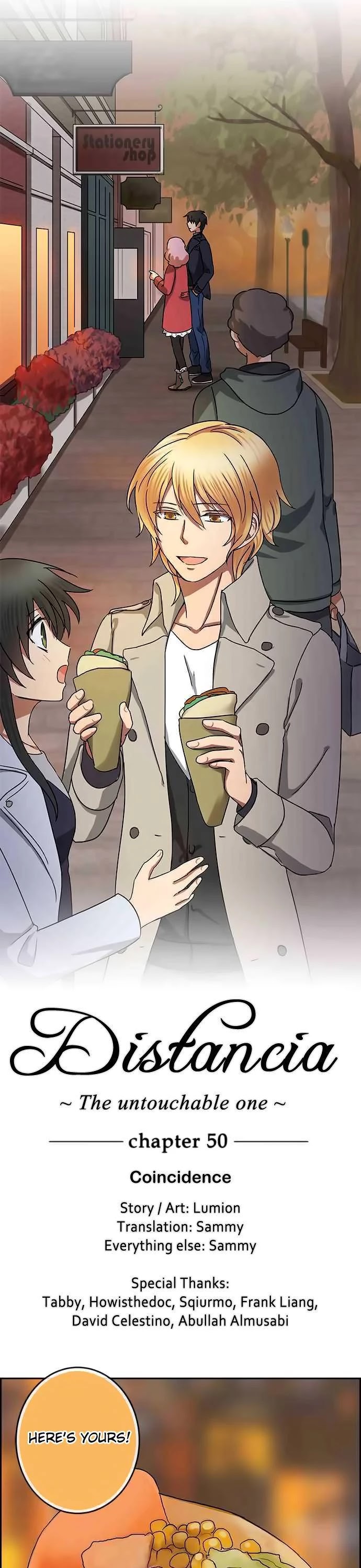 Distancia ~ The Untouchable One ~ Chapter 50 page 1 - Chapter 50: The Untouchable One