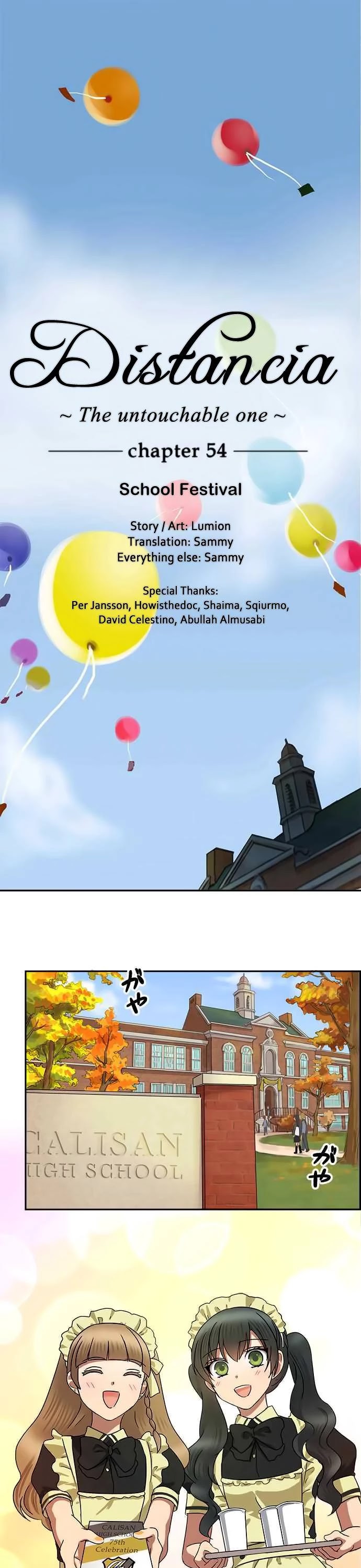 Distancia ~ The Untouchable One ~ Chapter 54 page 1 - Chapter 54: School Festival