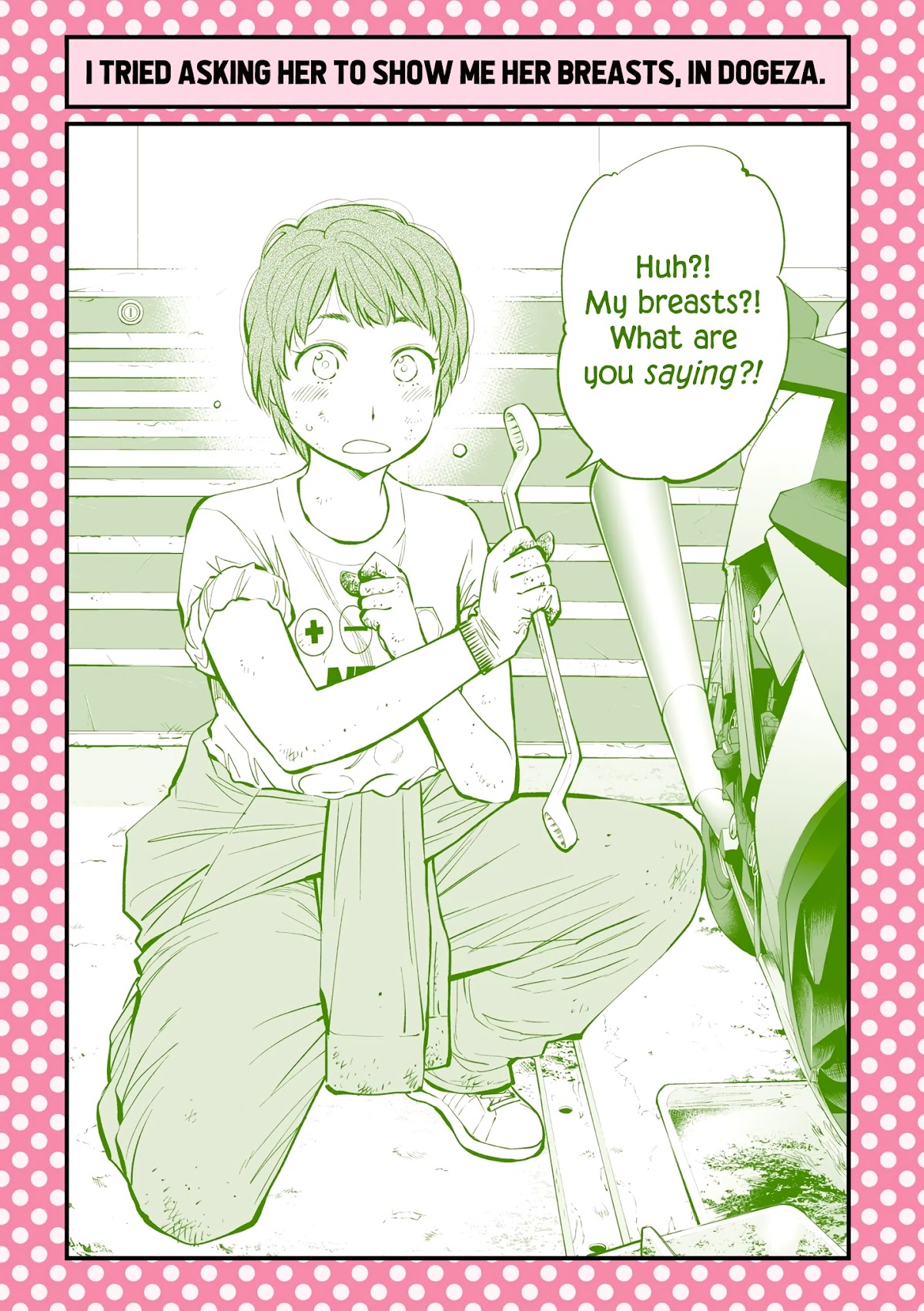 Dogeza De Tanondemita Chapter 50 page 1 - Chapter 50: Motorcycle Mechanic