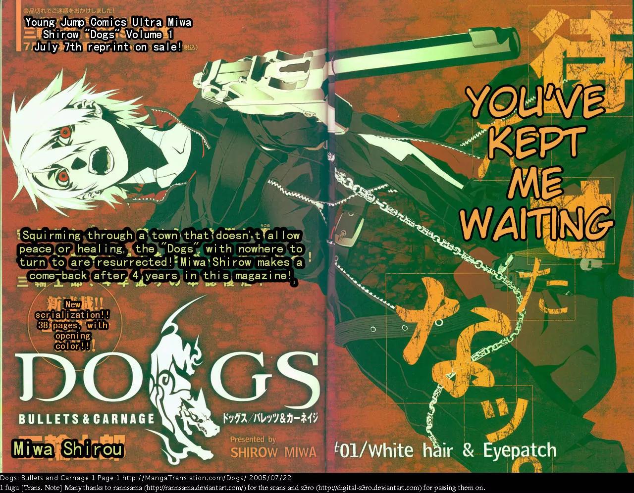 Dogs: Bullets & Carnage Chapter 1 page 2 - Chapter 1: Whitehair & Eyepatch