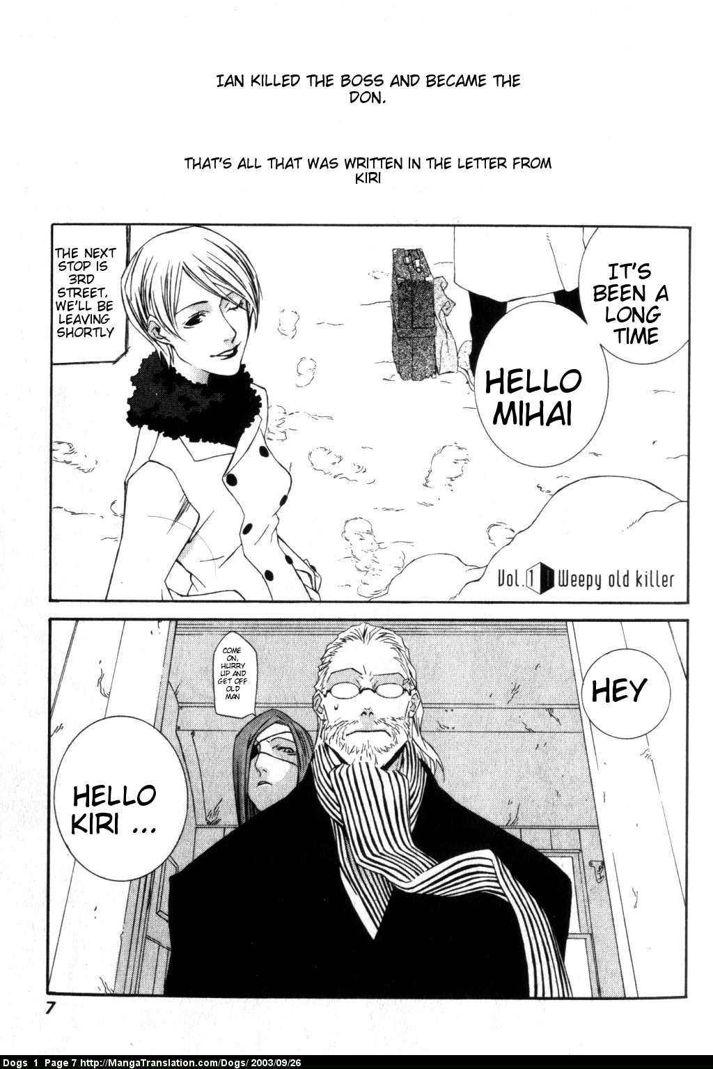 Dogs: Stray Dogs Howling in the Dark Chapter 1.2 page 8 - Chapter 1 v2 : Weepy Old Killer