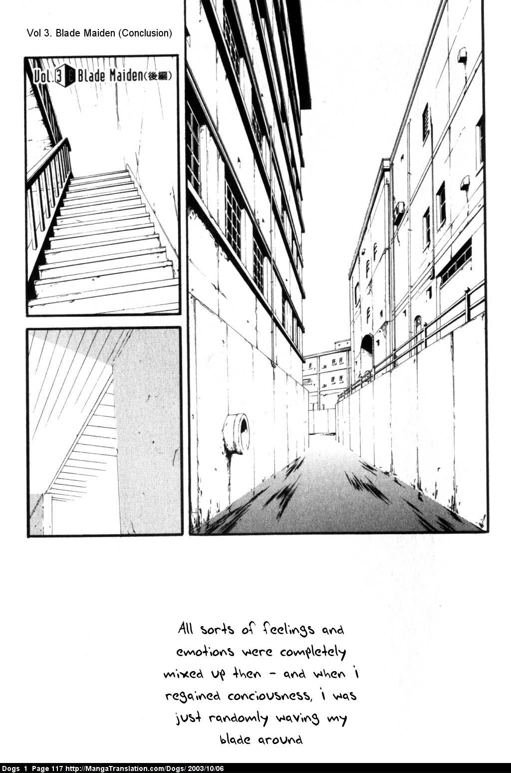 Dogs: Stray Dogs Howling in the Dark Chapter 4.2 page 1 - Chapter 4 v2 : Blade Maiden (Conclusion)