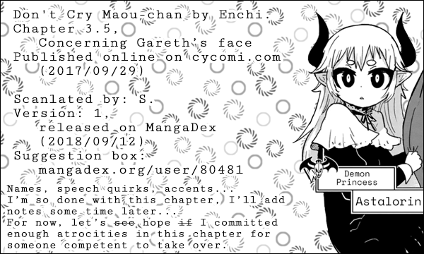 Don't Cry Maou-chan Chapter 3.5 page 4 - Chapter 3.5: Concerning Gareth’s face