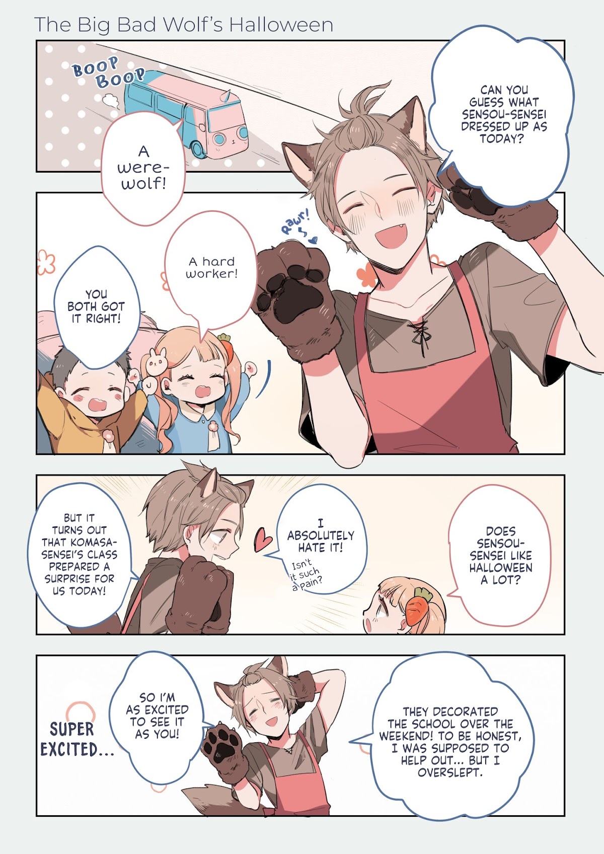 Don't Cry, Teacher! Chapter 1 page 2 - Chapter 1: The Big Bad Wolf's Halloween