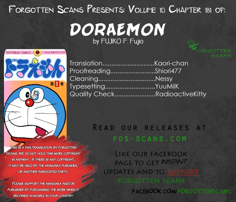 Doraemon Chapter 181 page 1 - Chapter 181 : Running Away Like Animals
