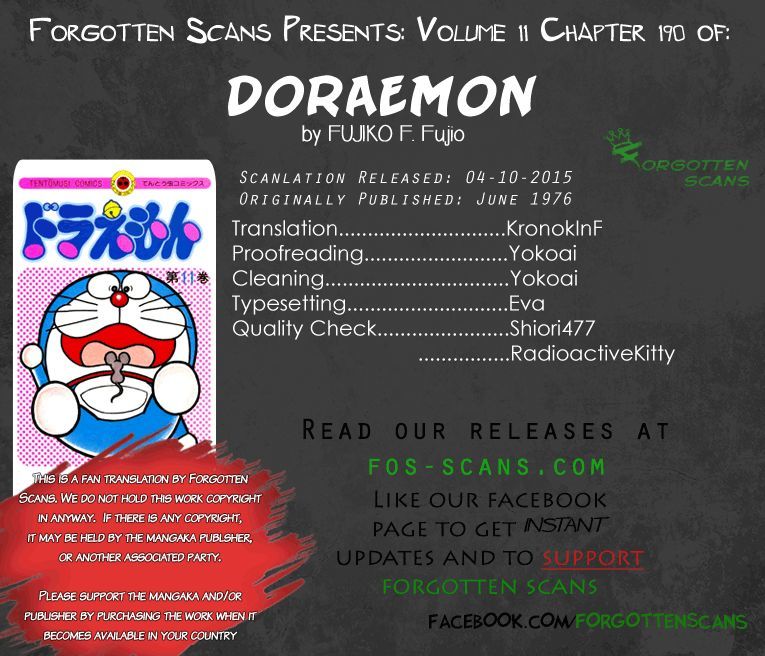 Doraemon Chapter 190 page 1 - Chapter 190 : Walking on Clouds