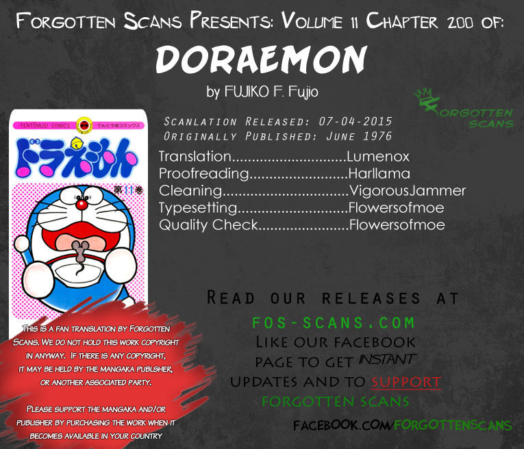 Doraemon Chapter 200 page 1 - Chapter 200 : The Bag of Taking Things