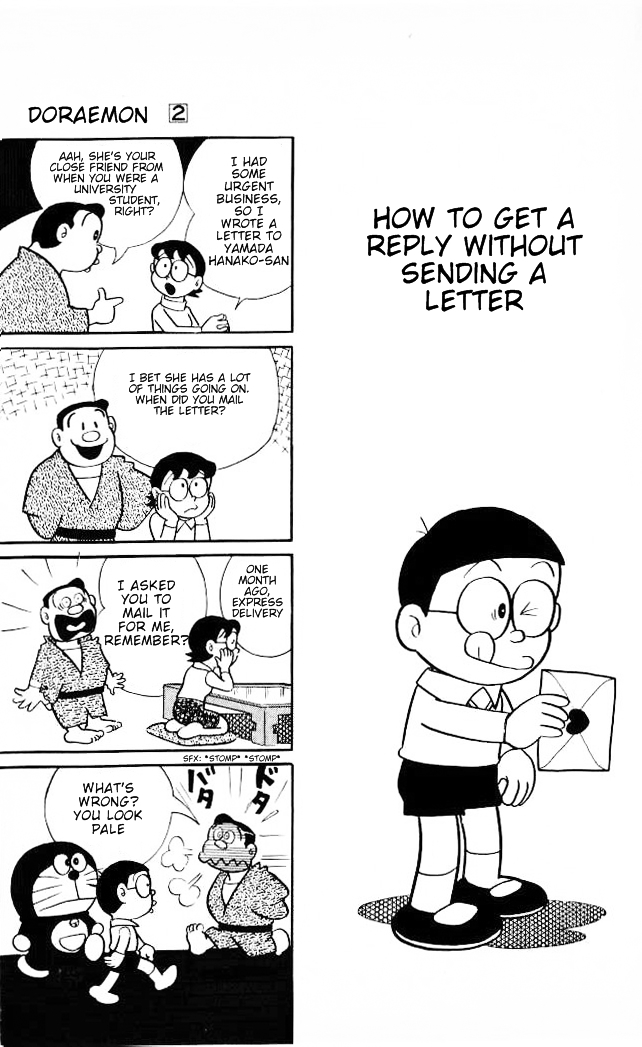 Doraemon Chapter 34 page 2 - Chapter 34 : How to get a Reply, Without Sending a Letter