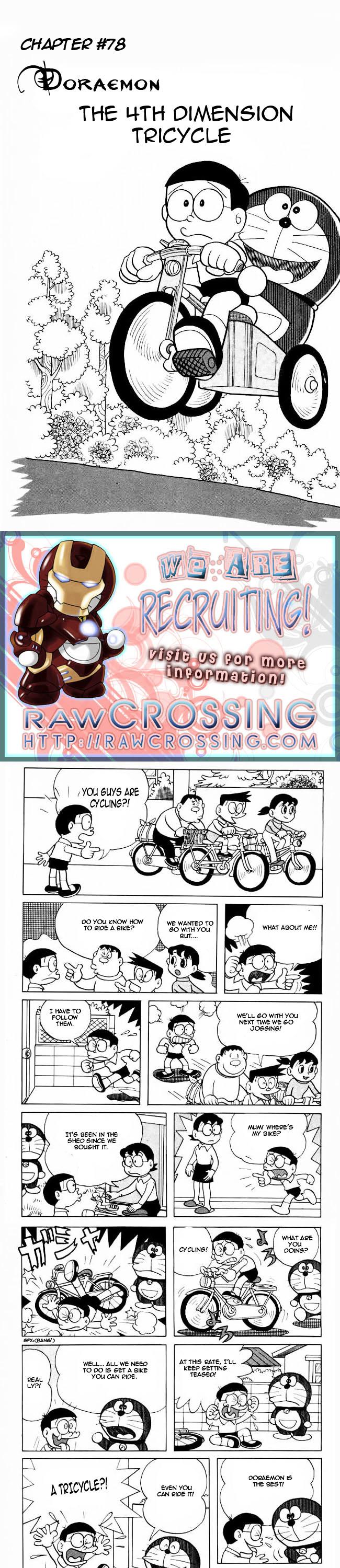 Doraemon Chapter 78 page 1 - Chapter 78 : The 4th Dimension Tricycle