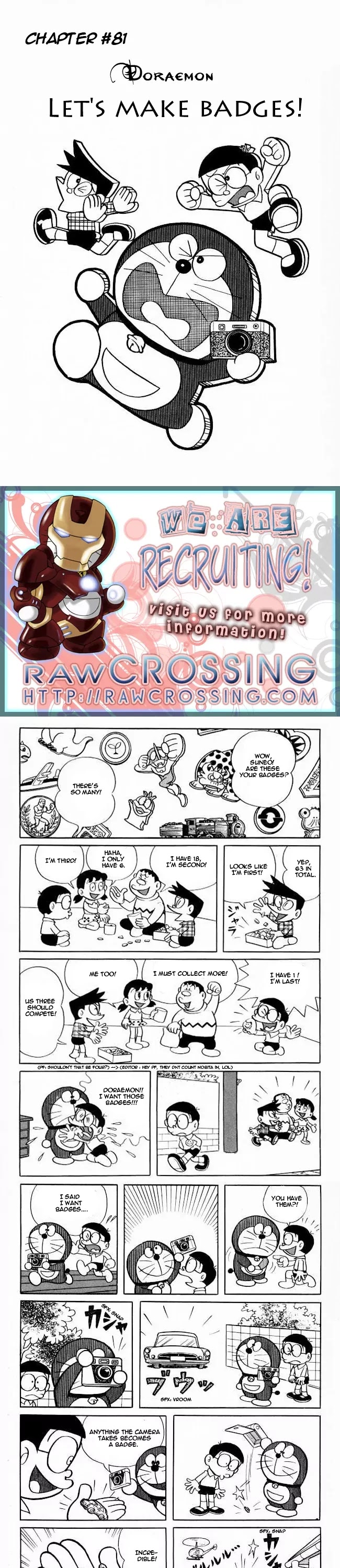 Doraemon Chapter 81 page 1 - Chapter 81 : Let's Make Badges!