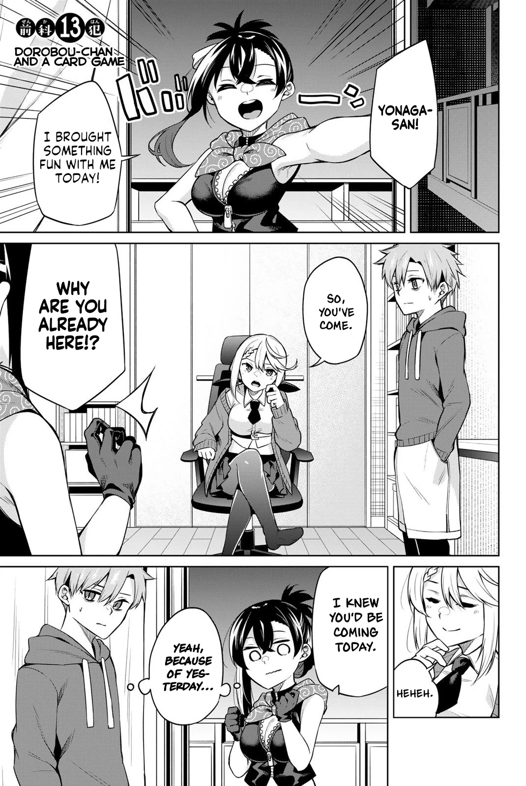 Dorobou-chan Chapter 13 page 1 - Chapter 13: Dorobou-chan and a Card Game