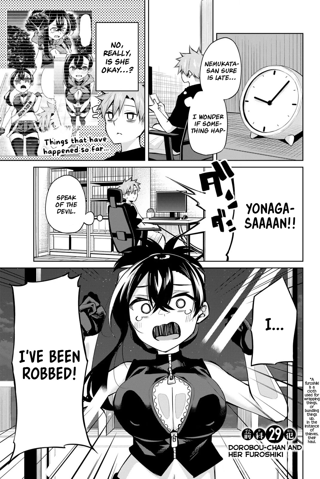 Dorobou-chan Chapter 29 page 1 - Chapter 29: Dorobou-chan and Her Furoshiki