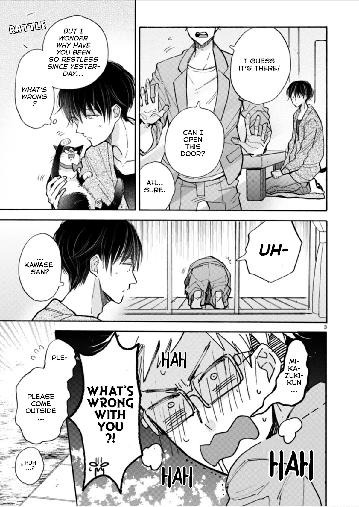 Doukyonin wa Hiza, Tokidoki, Atama no Ue. Chapter 19.1 page 3 - Chapter 19.1: A Sudden Visit ➀ [Subaru Edition]