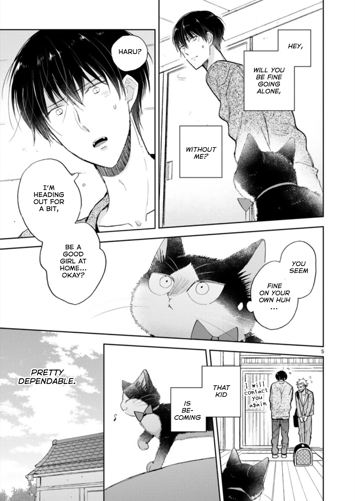 Doukyonin wa Hiza, Tokidoki, Atama no Ue. Chapter 19.3 page 5 - Chapter 19.3: A Sudden Visit [Haru Edition]