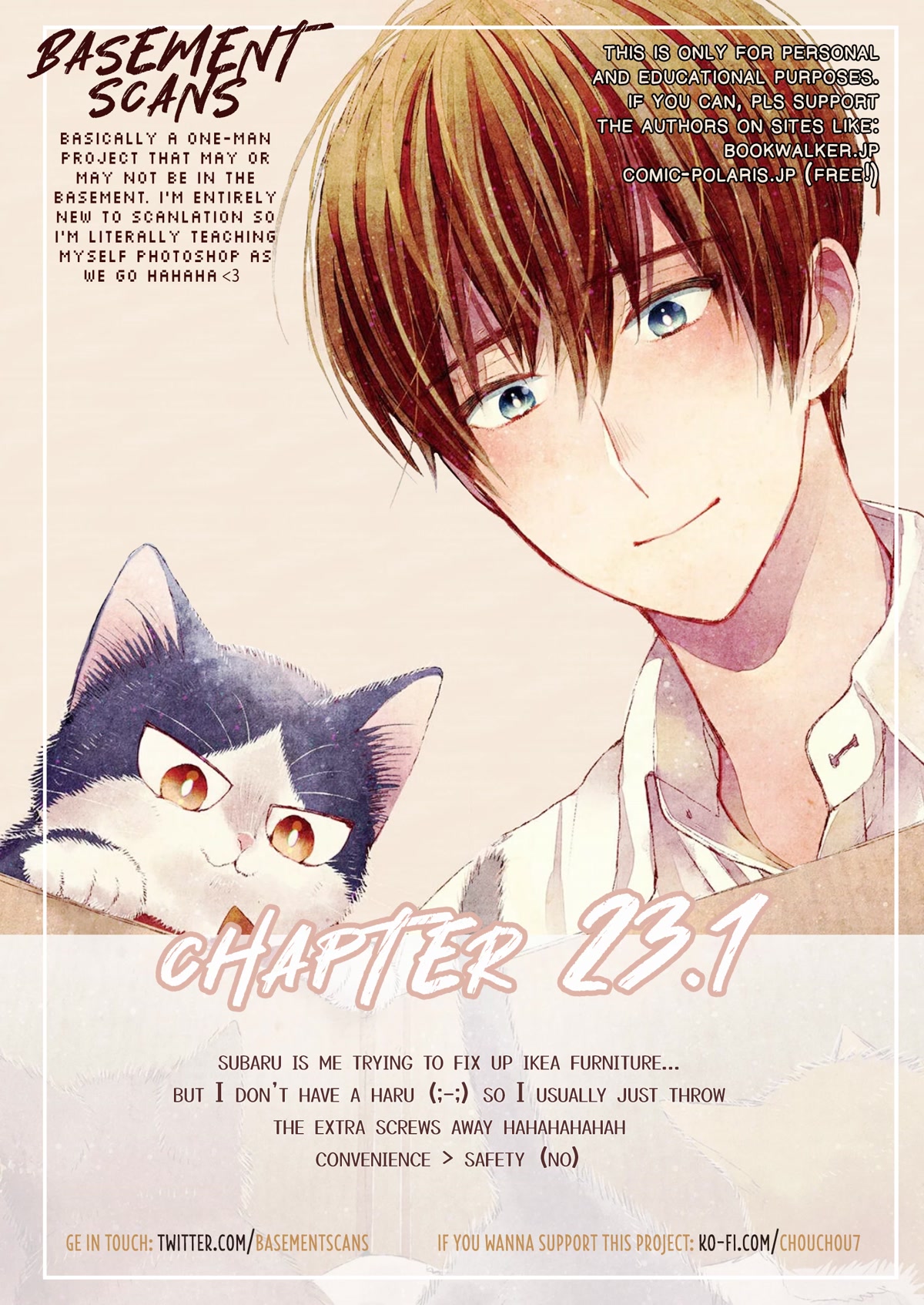 Doukyonin wa Hiza, Tokidoki, Atama no Ue. Chapter 23.1 page 15 - Chapter 23.1: Here it Comes! [Subaru Edition]