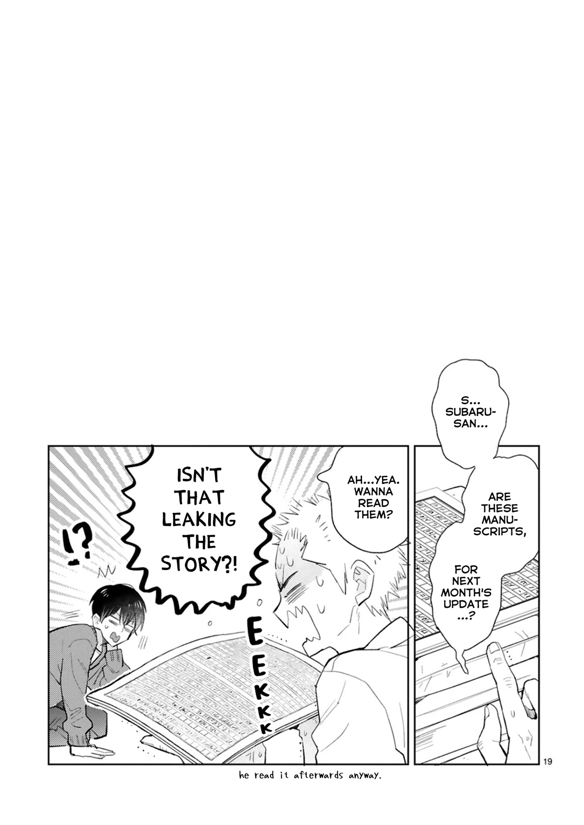 Doukyonin wa Hiza, Tokidoki, Atama no Ue. Chapter 24.1 page 19 - Chapter 24.1: Snuggling with You [Subaru Edition]