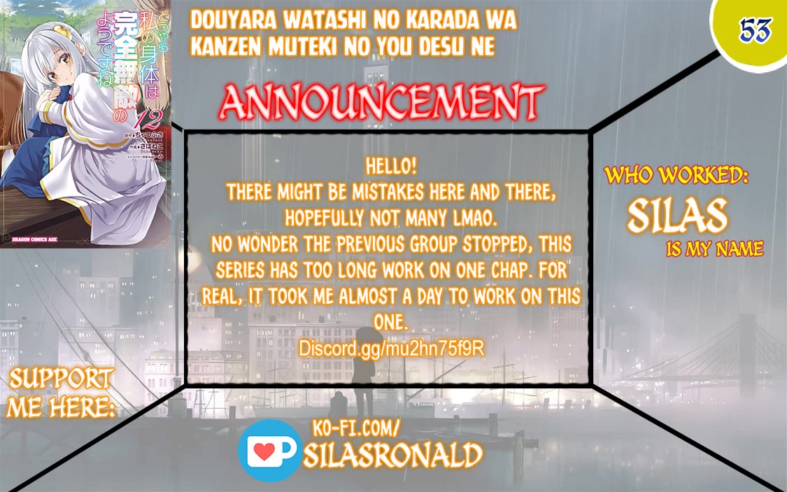 Douyara Watashi No Karada Wa Kanzen Muteki No You Desu Ne Chapter 53 page 1 - Chapter 53