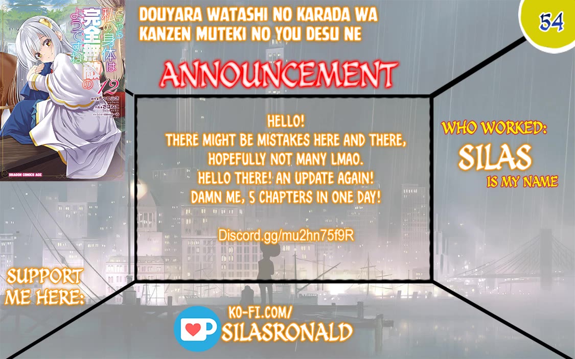 Douyara Watashi No Karada Wa Kanzen Muteki No You Desu Ne Chapter 54 page 1 - Chapter 54