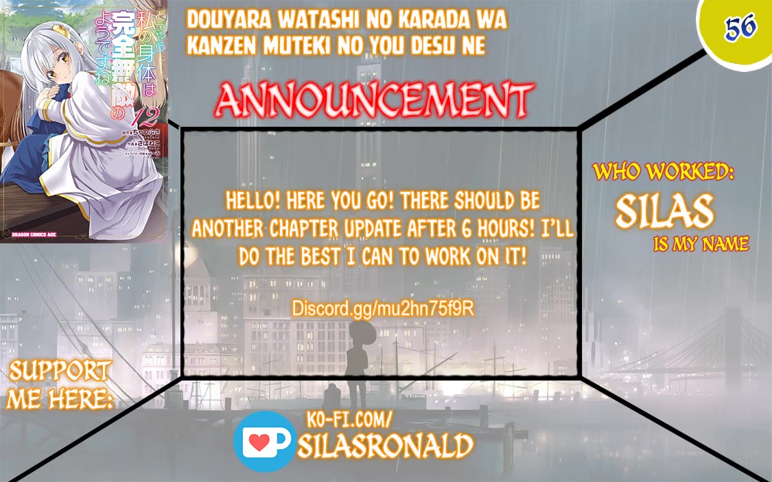 Douyara Watashi No Karada Wa Kanzen Muteki No You Desu Ne Chapter 56 page 1 - Chapter 56