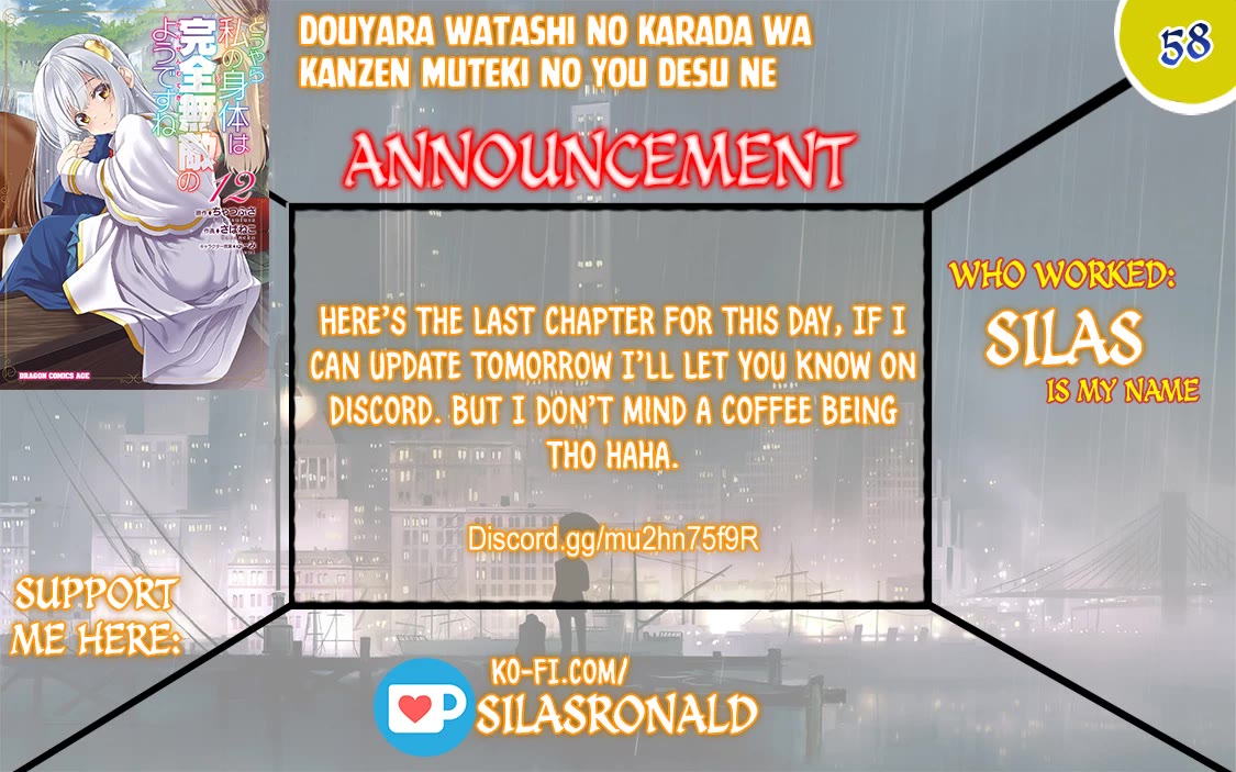 Douyara Watashi No Karada Wa Kanzen Muteki No You Desu Ne Chapter 58 page 1 - Chapter 58