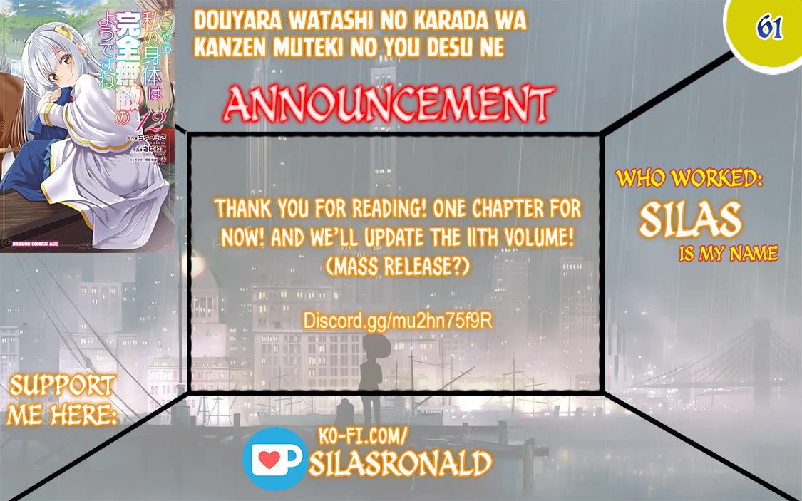 Douyara Watashi No Karada Wa Kanzen Muteki No You Desu Ne Chapter 61 page 1 - Chapter 61