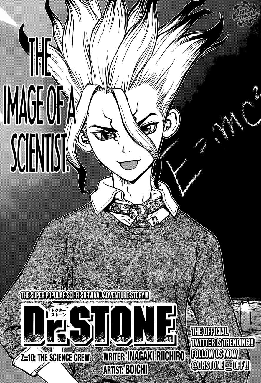 Dr. Stone Chapter 10 page 1 - Chapter 10: Student of Science