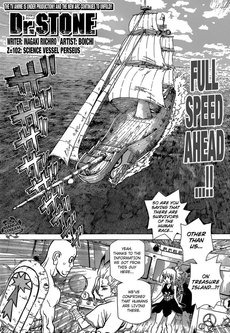 Dr. Stone Chapter 102 page 1 - Chapter 102: Perseus, Ship of Science