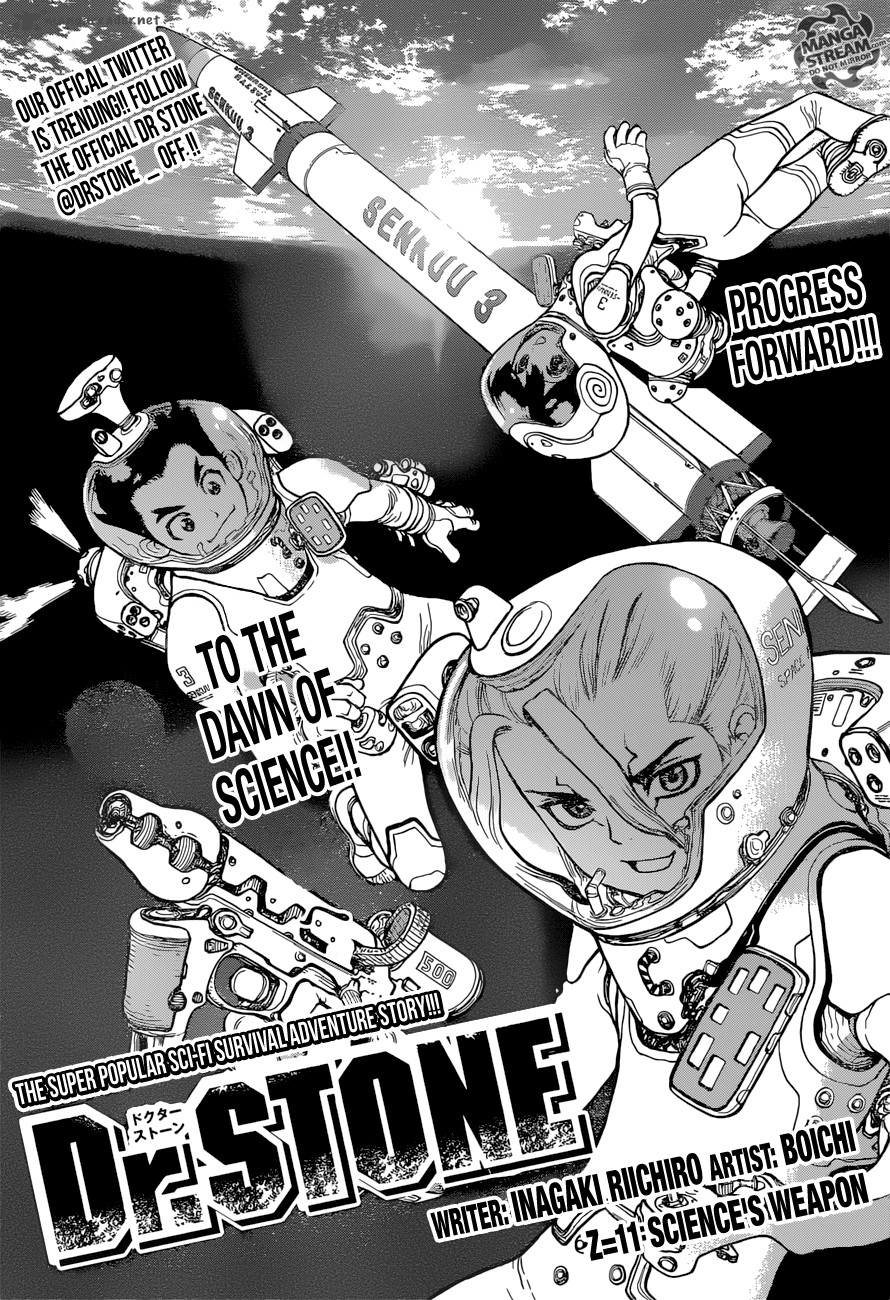 Dr. Stone Chapter 11 page 1 - Chapter 11: Weapon of Science