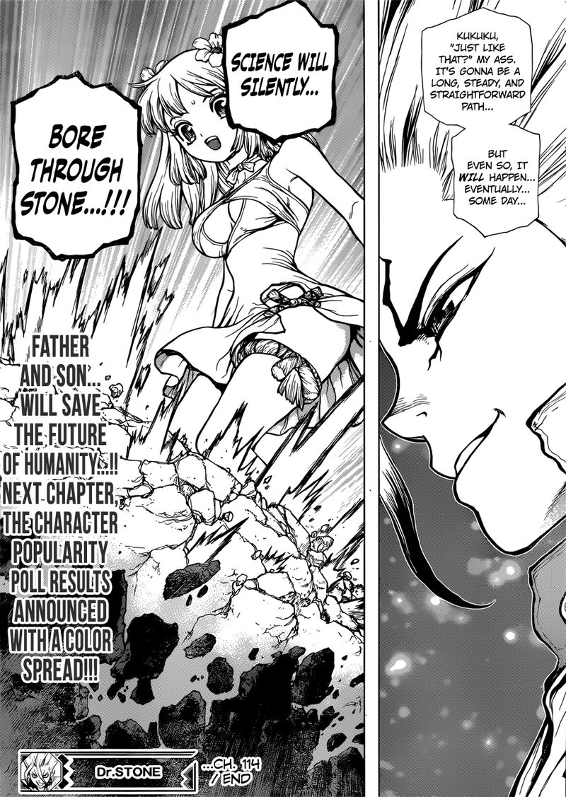 Dr. Stone Chapter 114 page 18 - Chapter 114: Silently, Science Pierces the Stone