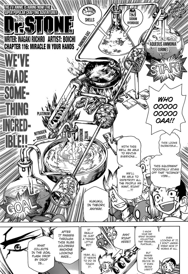 Dr. Stone Chapter 116 page 1 - Chapter 116: Miracle in Hand
