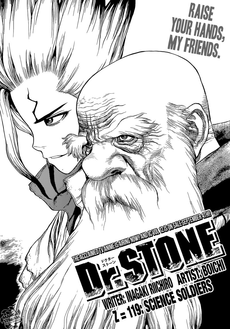 Dr. Stone Chapter 119 page 1 - Chapter 119: Science Soldiers