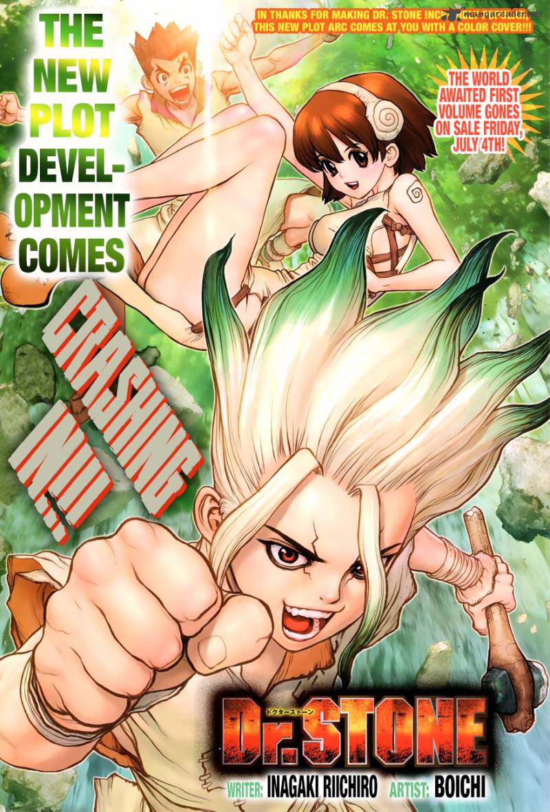 Dr. Stone Chapter 13 page 1 - Chapter 13: Part 1: Stone World: The Beginning