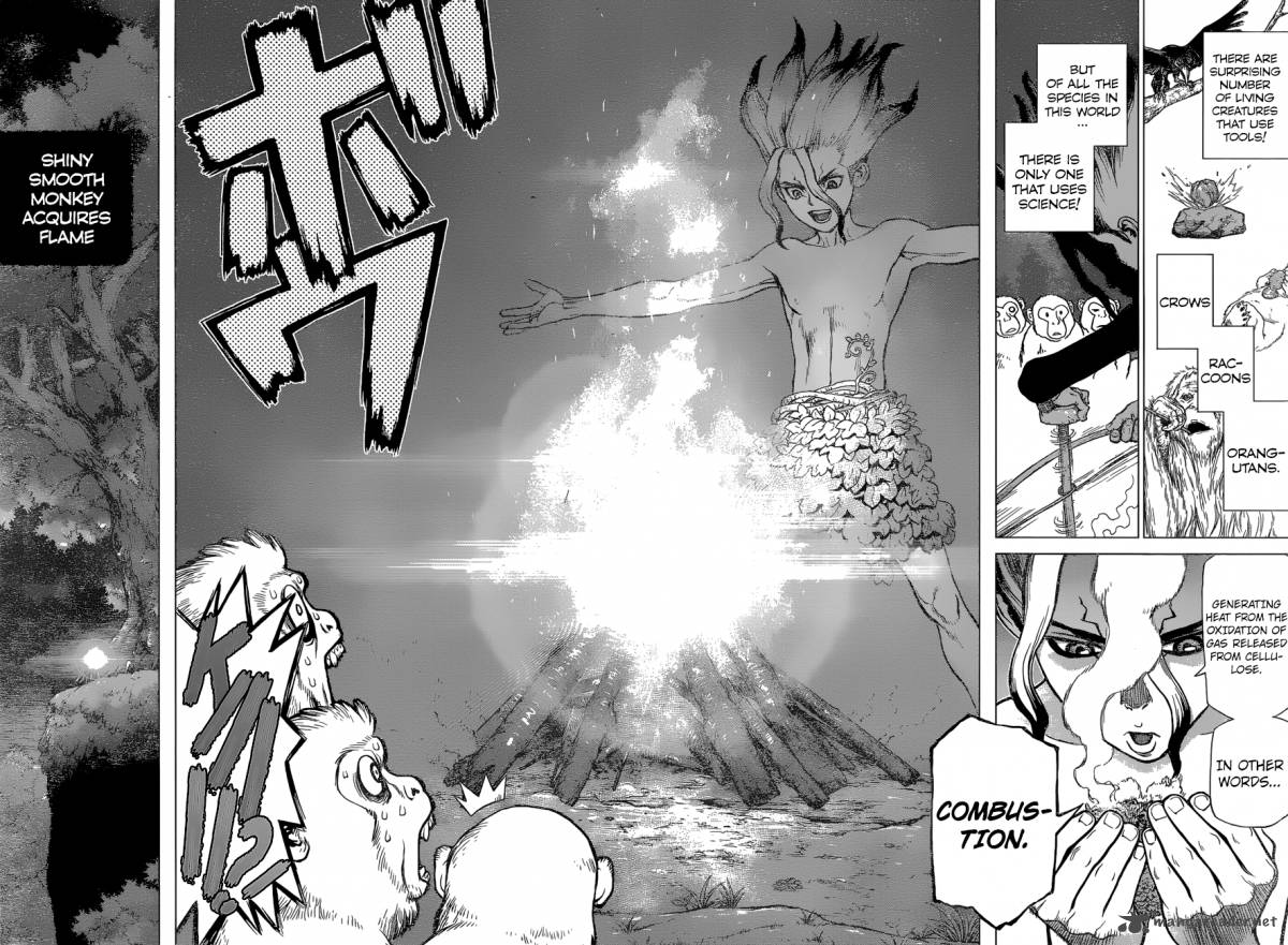 Dr. Stone Chapter 13 page 15 - Chapter 13: Part 1: Stone World: The Beginning