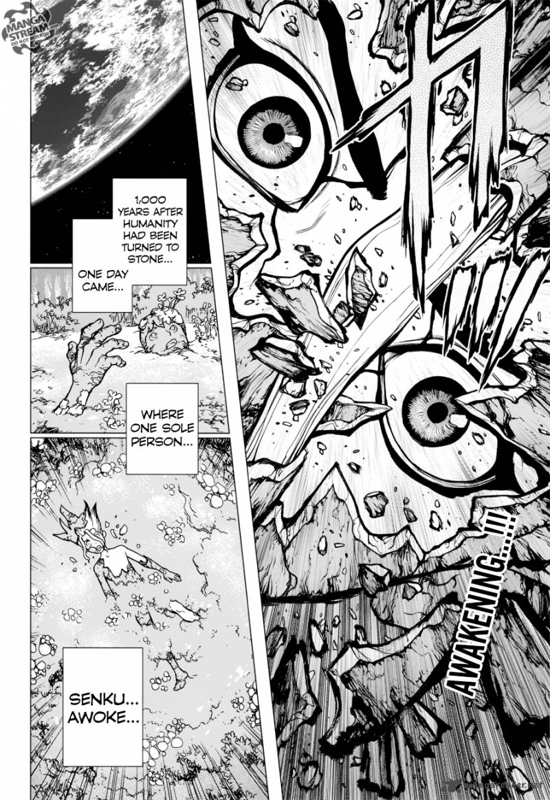 Dr. Stone Chapter 13 page 2 - Chapter 13: Part 1: Stone World: The Beginning